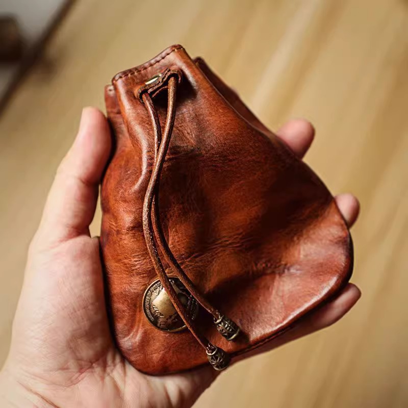 Leather Wallet Men - Portafoglio in vera pelle morbida in