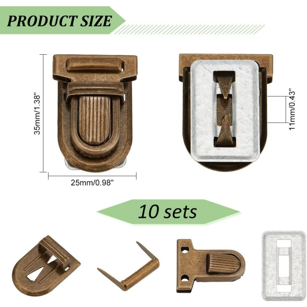 10 Set Borsa in Ferro Push Loc - Leather Briefcase recensione e prezzo